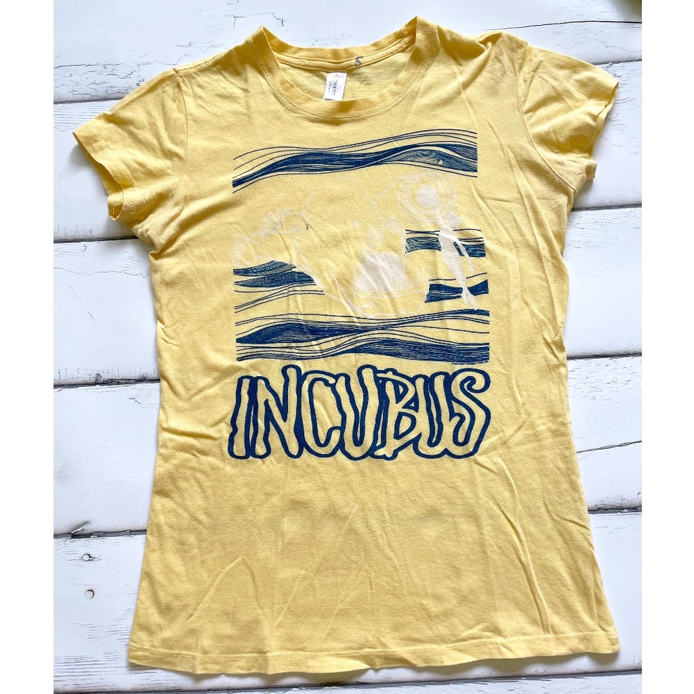 Incubus Band Tee Tshirt T-shirt Yellow Size women's L Make yourself tour 2008
